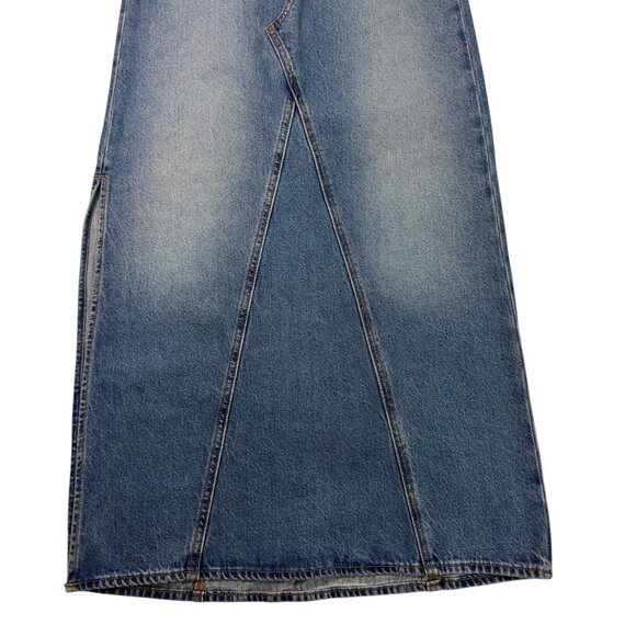 Levi’s Premium Iconic Maxi Skirt Women’s 23 -XXS- Blue Denim HighRise Button Fly - Picture 7 of 16